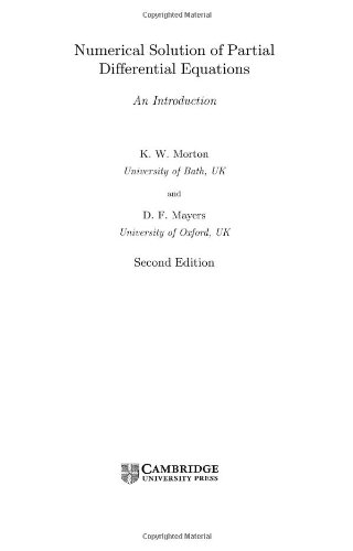 Numerical Solution of Partial Differential Equations