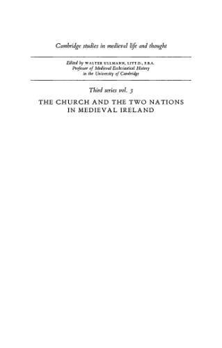 The Church and the Two Nations in Medieval Ireland