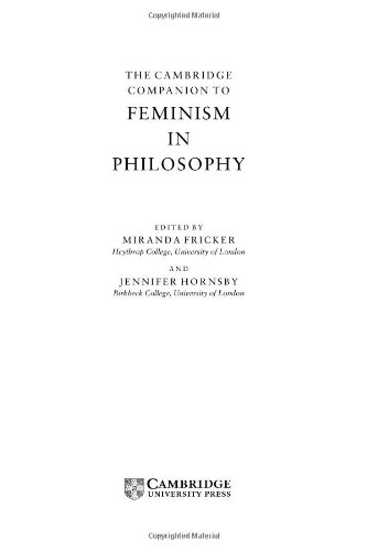 The Cambridge Companion to Feminism in Philosophy