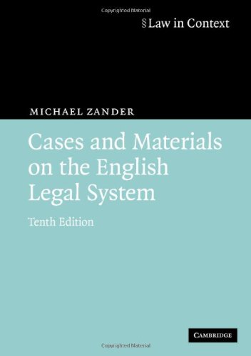 Cases and Materials on the English Legal System