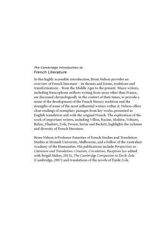 The Cambridge Introduction to French Literature