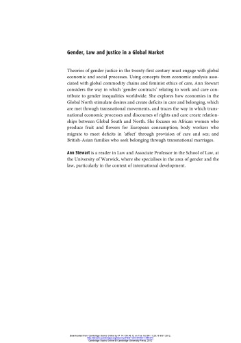 Gender, Law and Justice in a Global Market