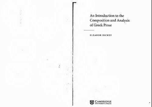 An Introduction to the Composition and Analysis of Greek Prose