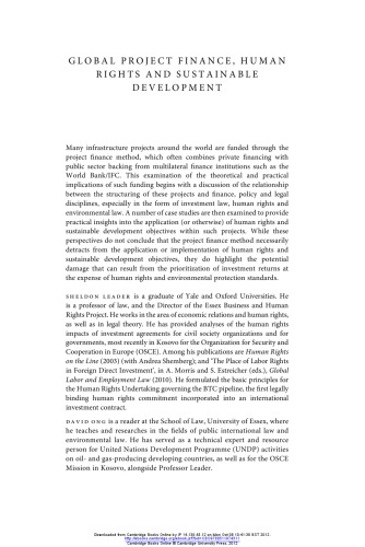 Global Project Finance, Human Rights and Sustainable Development