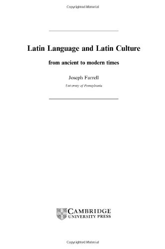 Latin Language and Latin Culture