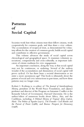 Patterns of Social Capital