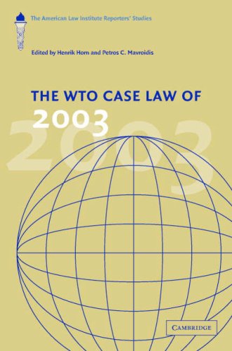 The Wto Case Law of 2003