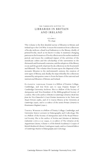 The Cambridge History of Libraries in Britain and Ireland 3 Volume Set