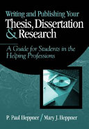 Writing and Publishing Your Thesis, Dissertation, and Research