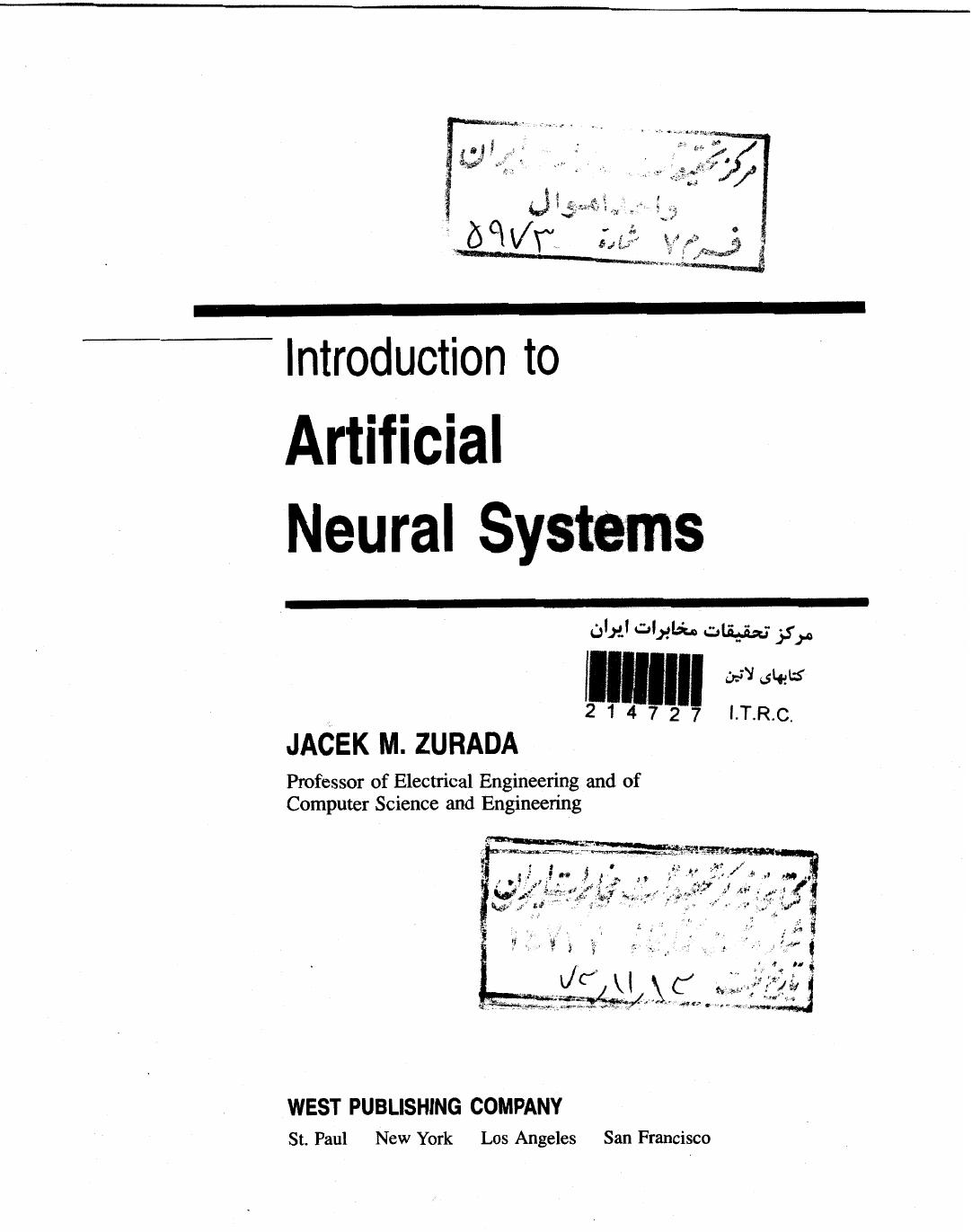 Introduction to Artificial Neural Systems