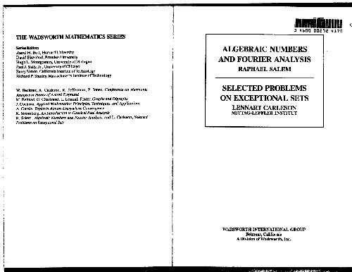 Algebraic Numbers and Fourier Analysis & Selected Problems on Exceptional Sets