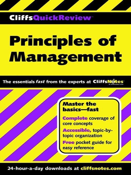 CliffsQuickReview Principles of Management