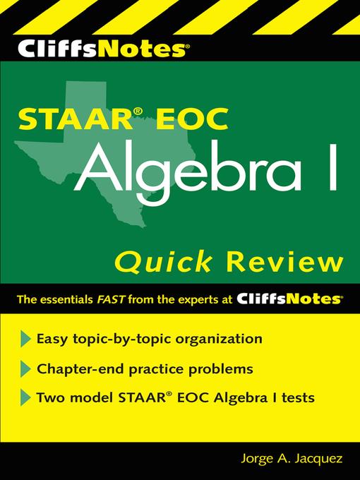 CliffsNotes STAAR EOC Algebra I Quick Review