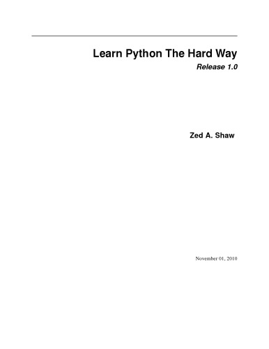 Learn Python The Hard Way