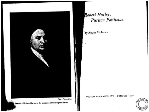 Robert Harley, Puritan Politician