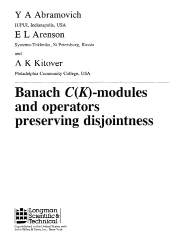 Banach C(k)-Modules and Operators Preserving Disjointness