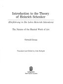 Introduction to the Theory of Heinrich Schenker