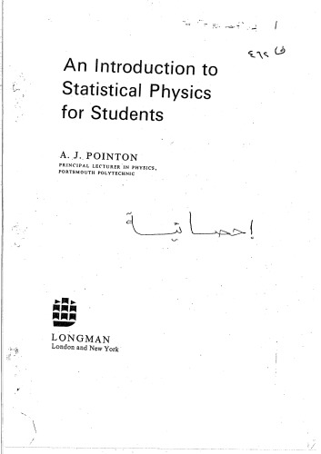 Introduction To Statistical Physics