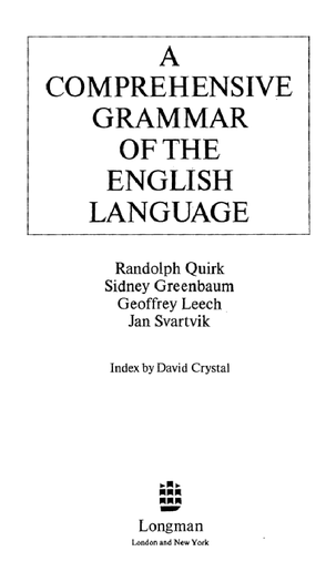 Comprehensive Grammar of the English Language