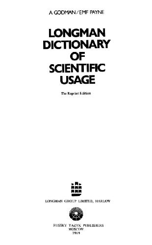 Longman Dictionary of Scientific Usage