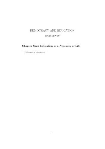 Democracy And Education