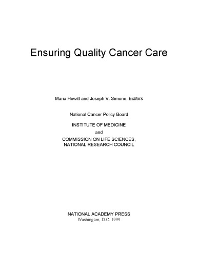 Ensuring Quality Cancer Care