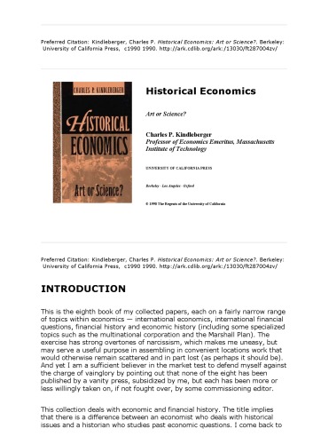 Historical economics : art or science?