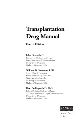 Transplantation drug manual