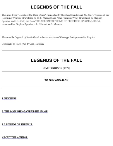 Legends of the Fall