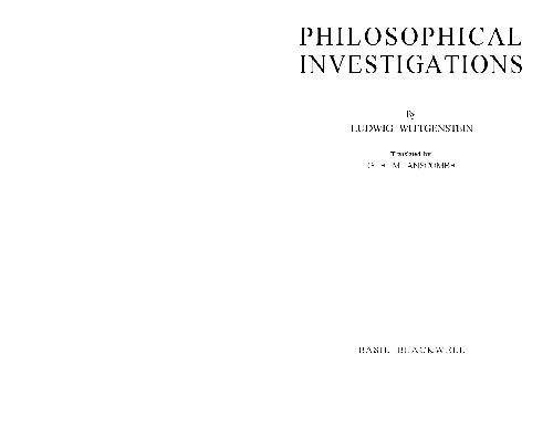 Philosophical investigations