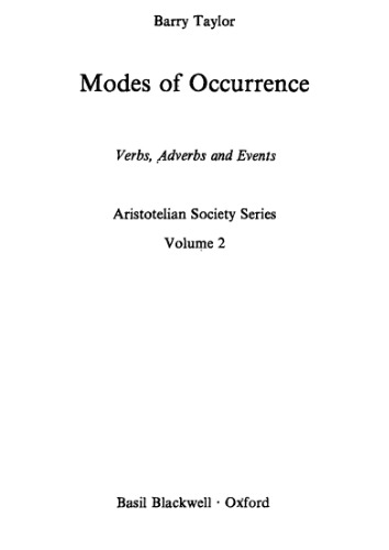 Modes Of Occurrence