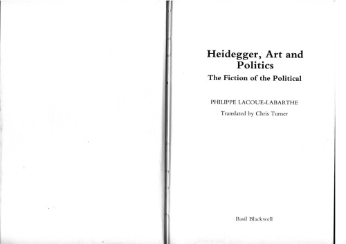 Heidegger, Art and Politics