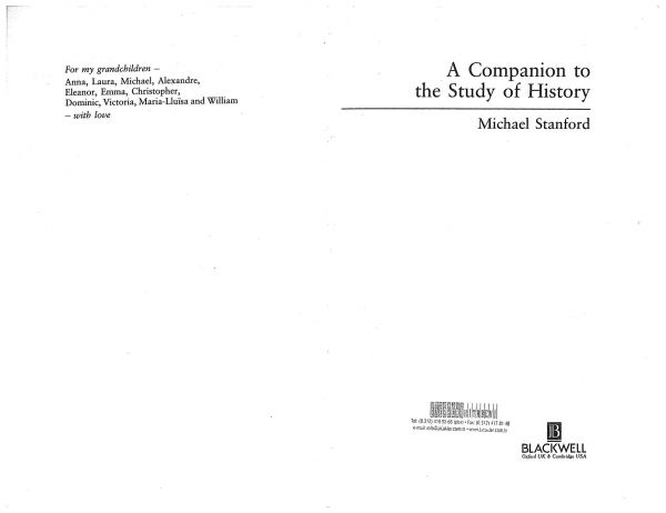 A Companion to the Study of History