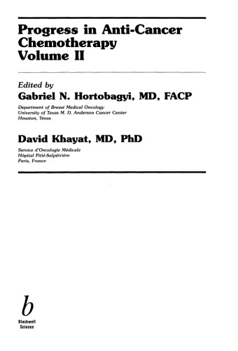 Progress in anti-cancer chemotherapy. Vol. 2