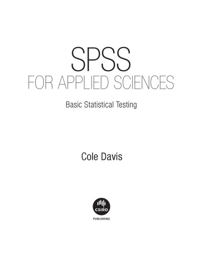 SPSS for Applied Sciences