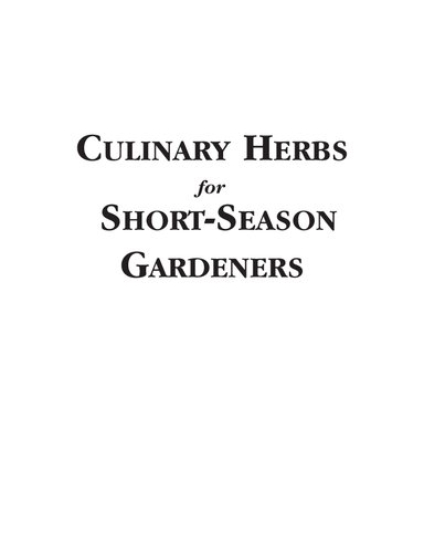 Culinary Herbs for Short-Season Gardeners