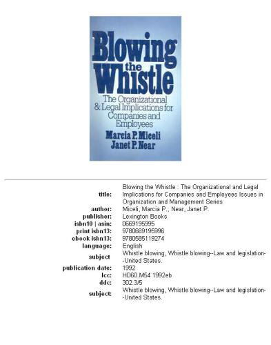 Blowing the Whistle