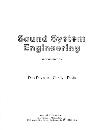 Sound System Engineering