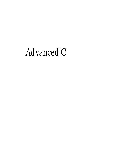 Advanced C/Book and Disk