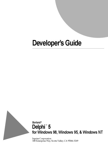 Delphi 5 Developer's Guide (Developer's Guide)