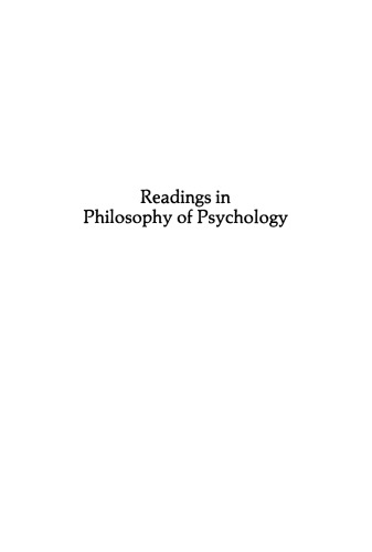 Readings in Philosophy of Psychology, Volume II