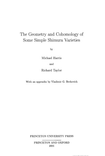 The Geometry and Cohomology of Some Simple Shimura Varieties. (Am-151), Volume 151