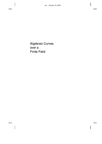 Algebraic Curves Over a Finite Field