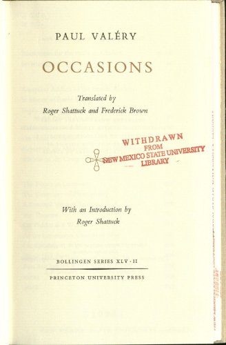 Occasions (The Bollingen series)