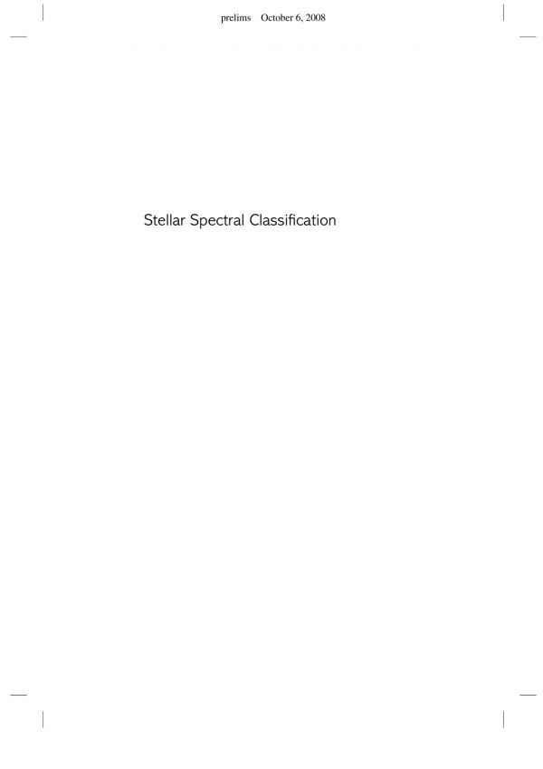 Stellar Spectral Classification