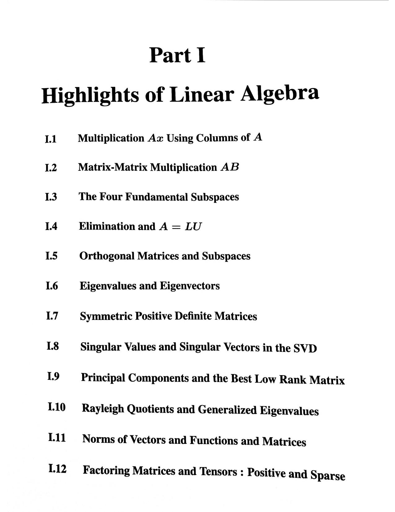 Linear Algebra and Learning from Data