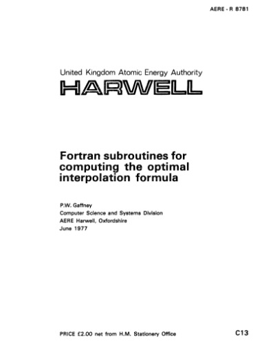 Fortran subroutines for computing the optimal interpolation formula