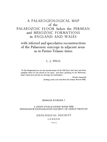 A palaeological map of the Palaeozoic floor below the Permian and Mesozoic formations in England and Wales with inferred and speculative reconstructions of the Palaeozoic outcrops in adjacent areas as in Permo-Triassic times