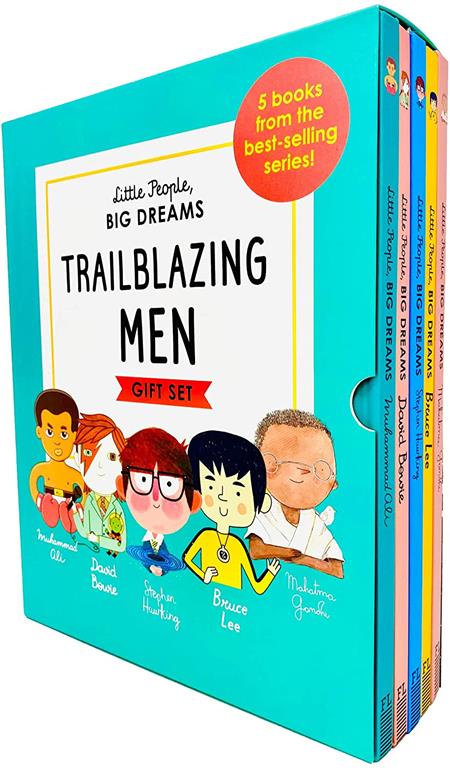 Little People, Big Dreams Trailblazing Men 5 Books Collection Box Gift Set (Muhammad Ali, David Bowie, Stephen Hawking, Bruce Lee &amp; Mahatma Gandhi)