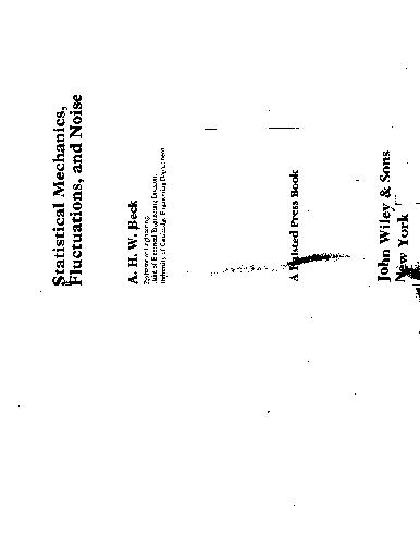 Statistical mechanics, fluctuations and noise (Contemporary electrical engineering)
